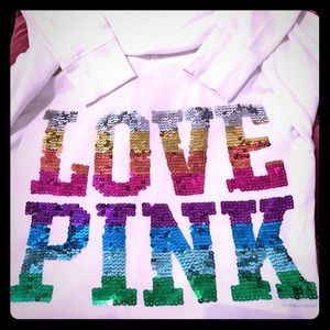 PINK VS Rainbow Sequin Limited Edition NEW Hoodie